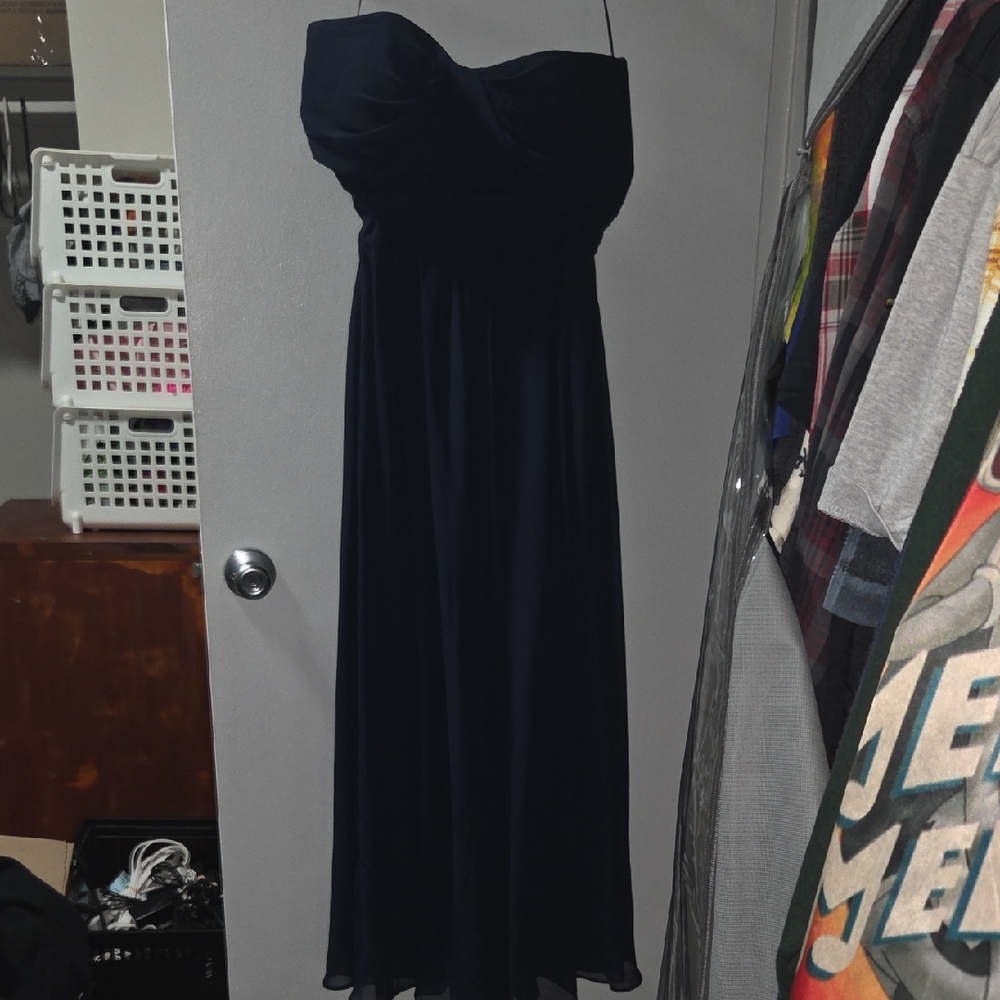 Birdy Grey Elegant Strapless Navy Dress